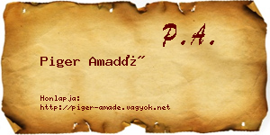 Piger Amadé névjegykártya